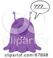 Royalty Free RF Clipart Illustration Of A Sleeping Purple Blob Monster