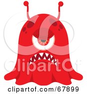 Poster, Art Print Of Grumpy Red Blob Monster