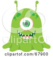 Poster, Art Print Of Wide Eyed Green Blob Monster