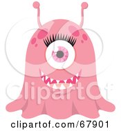 Poster, Art Print Of Wide Eyed Pink Blob Monster