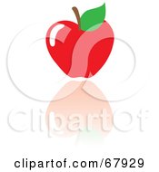 Poster, Art Print Of Red Apple With A Reflection