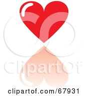 Poster, Art Print Of Red Love Heart With A Reflection