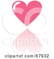 Poster, Art Print Of Pink Love Heart With A Reflection