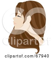 Poster, Art Print Of Beautiful Brunette Woman With Long Hair
