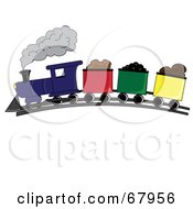 Poster, Art Print Of Steam Train Hauling Carts Of Products
