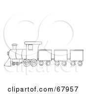 Poster, Art Print Of Black And White Train Outline
