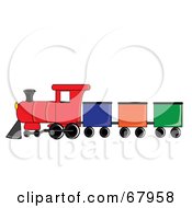 Poster, Art Print Of Colorful Train With Different Box Cars