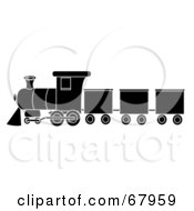 Poster, Art Print Of Black And White Train In Profile