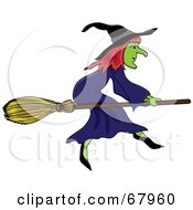 Poster, Art Print Of Wicked Witch On Her Broom Stick