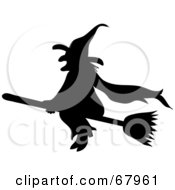 Poster, Art Print Of Silhouetted Black Wicked Witch Flying