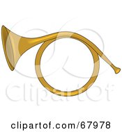 Royalty Free RF Clipart Illustration Of A Brass French Horn by Pams Clipart