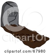 Royalty Free RF Clipart Illustration Of A Freshly Covered Grave With A Cracking Tombstone
