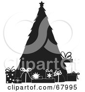 Poster, Art Print Of Presents Resting Around A Silhouetted Christmas Tree