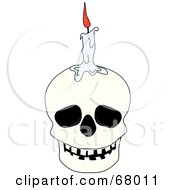 Poster, Art Print Of Melting Candle On Top Of A White Human Skull