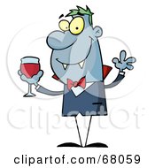 Royalty Free RF Clipart Illustration Of A Vampire Holding A Glass Of Blood by Hit Toon