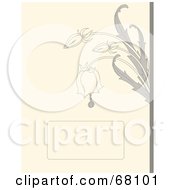 Poster, Art Print Of Beige Bridal Background With Gray Bell Flowers And A Text Box