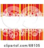Poster, Art Print Of Striped Christmas Background With Snowflakes And A White Text Bar