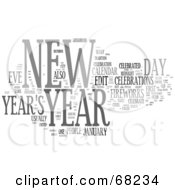 Royalty Free RF Clipart Illustration Of A New Year Word Collage Version 3 by MacX