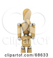 Royalty Free RF Clipart Illustration Of A Pondering 3d Wood Mannequin by stockillustrations
