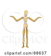 Royalty Free RF Clipart Illustration Of A Shrugging 3d Wood Mannequin