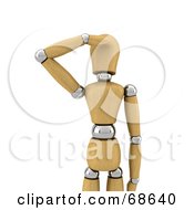 Poster, Art Print Of 3d Wood Mannequin Looking And Shielding His Face