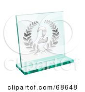 Poster, Art Print Of Silver Transparent Glass Second Place Laurel Trophy