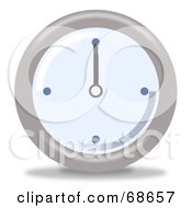 Royalty Free RF Clipart Illustration Of A Pale Blue And Gray Wall Clock At 12