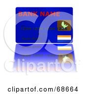 Poster, Art Print Of Blue Credit Card With A Reflection