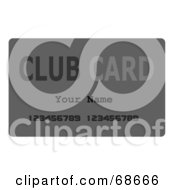 Royalty Free RF Clipart Illustration Of A Gray Membership Club Card