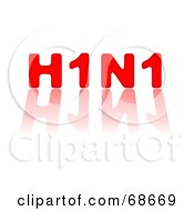 Poster, Art Print Of Red H1n1 With A Reflection On White