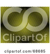 Royalty Free RF Clipart Illustration Of A Diamond Shape Over A Yellow Honeycomb Patterned Background by oboy