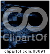 Royalty Free RF Clipart Illustration Of A Black Background With Blue Html Code Version 1