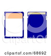 Royalty Free RF Clipart Illustration Of A Blue Memory Chip Version 1