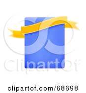Poster, Art Print Of Yellow Banner Over A Blue Rectangle On White