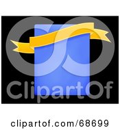 Royalty Free RF Clipart Illustration Of A Yellow Banner Over A Blue Rectangle On Black