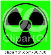 Green And Black Radiation Symbol On Green