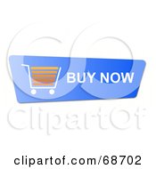 Blue Buy Now Shopping Cart Button On White