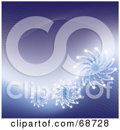 Royalty Free RF Clipart Illustration Of A Gradient Blue Background With Spiraling Shaped Snowflakes