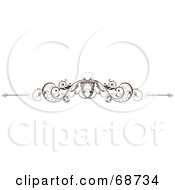 Royalty Free RF Clipart Illustration Of A Dark Brown Floral Scroll Design Element Version 8
