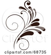 Royalty Free RF Clipart Illustration Of A Dark Brown Floral Scroll Design Element Version 7