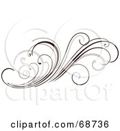 Royalty Free RF Clipart Illustration Of A Dark Brown Floral Scroll Design Element Version 6
