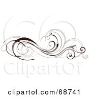 Royalty Free RF Clipart Illustration Of A Dark Brown Floral Scroll Design Element Version 5 by OnFocusMedia #COLLC68741-0049