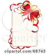 Royalty Free RF Clipart Illustration Of A White Christmas Gift Background With Gold And Red Bows And Ribbons by OnFocusMedia
