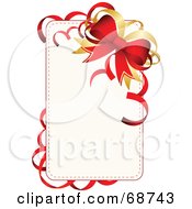 Poster, Art Print Of White Christmas Gift Background With Gold And Red Bows And Ribbons