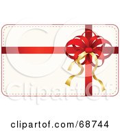 Royalty Free RF Clipart Illustration Of A White Christmas Present Background With Gold And Red Bows And Ribbons