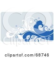 Poster, Art Print Of Blue Floral Background With Vines - Version 2