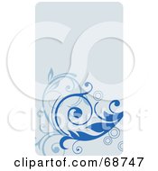 Poster, Art Print Of Blue Floral Background With Vines - Version 3