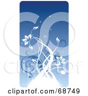 Poster, Art Print Of Blue Floral Background With Vines - Version 7