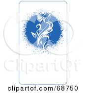 Poster, Art Print Of Blue Floral Background With Vines - Version 6