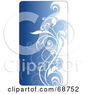 Poster, Art Print Of Blue Floral Background With Vines - Version 4